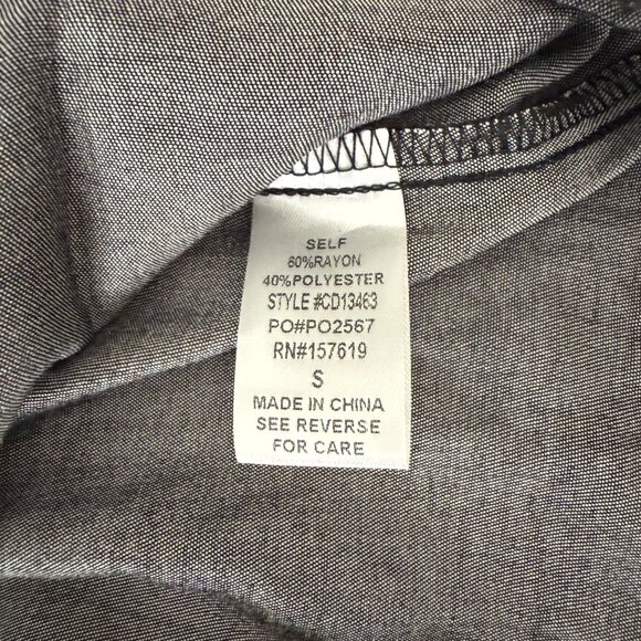 Cloud Ten S Metallic Black Bow Detail Long Sleeve Babydoll Dress - Picture 6 of 13